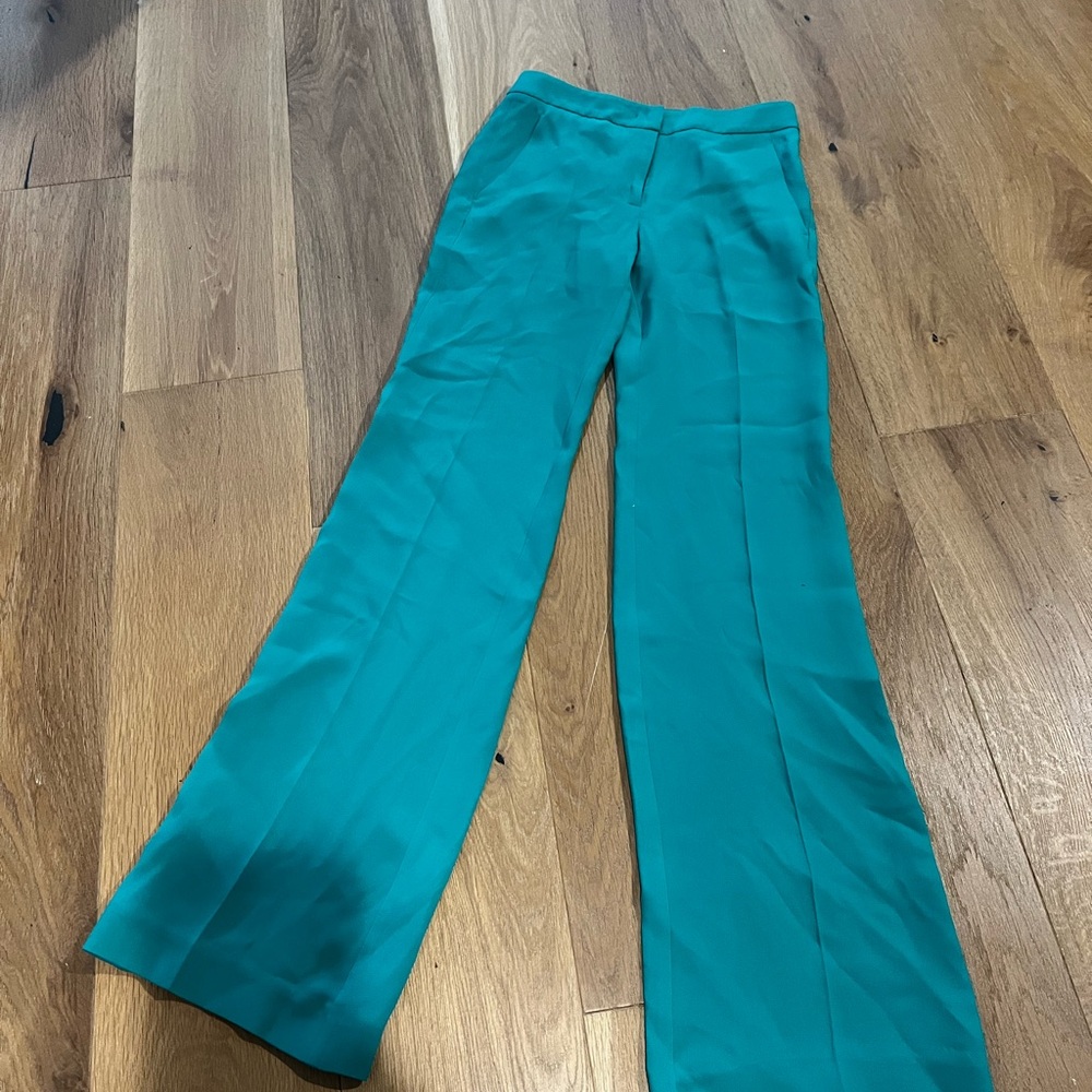 Joseph emerald green Teal Wide-Leg Women's silk trousers